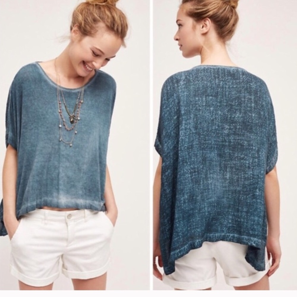 Anthropologie Amadi Linen Blend Top Oversized